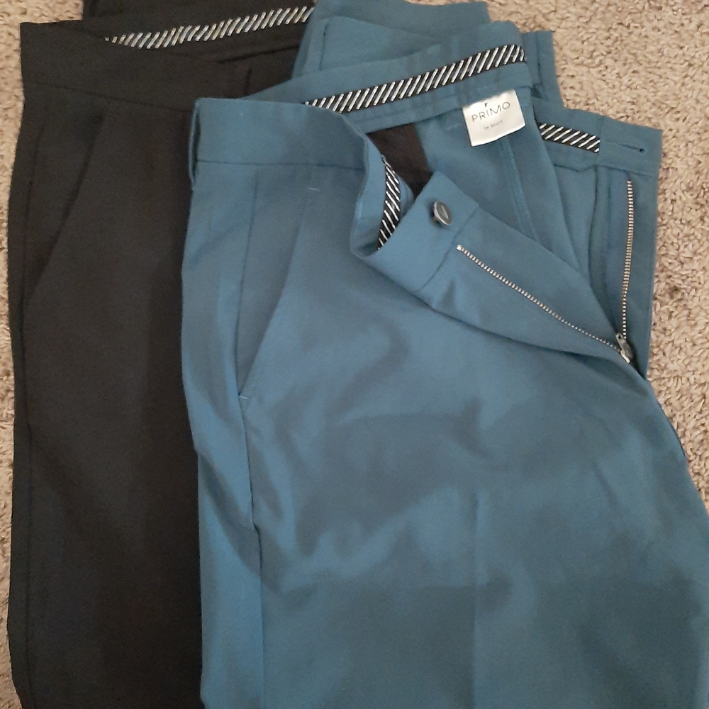 Primo Men's Black and Blue Chino Pants